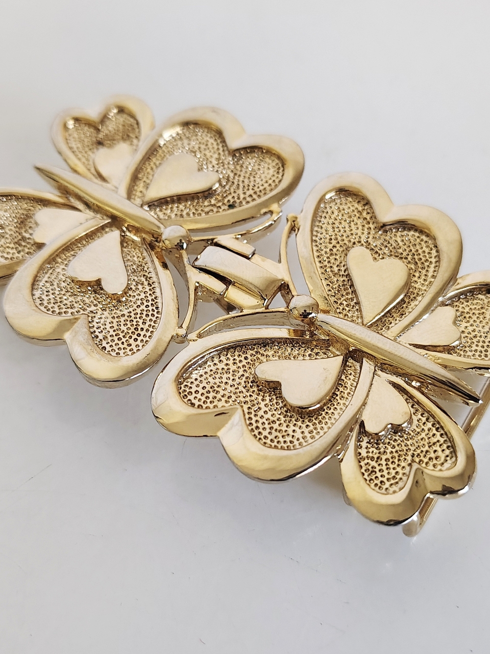 Mimi Di N Gold Butterfly Heart Belt Buckle - Women Accessories